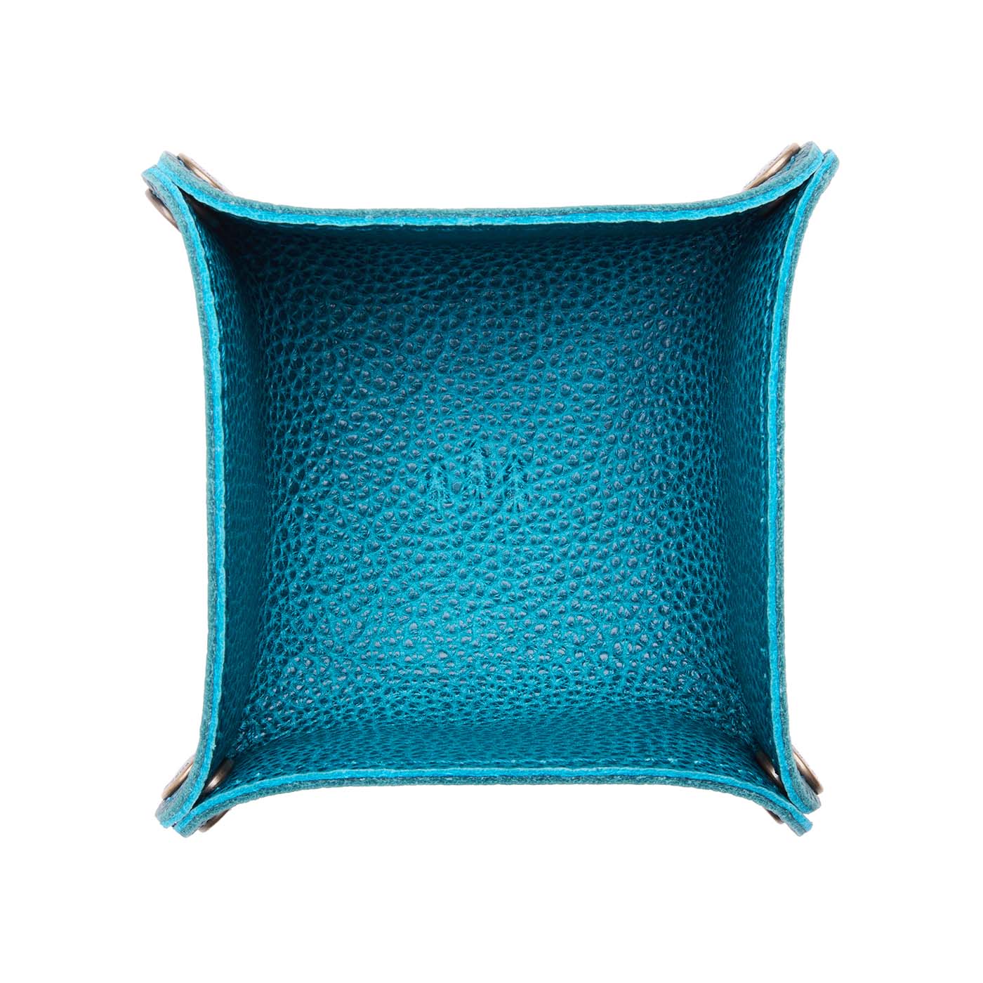 Sea Glass | Square-shaped foldable leather tray with snap-button corners