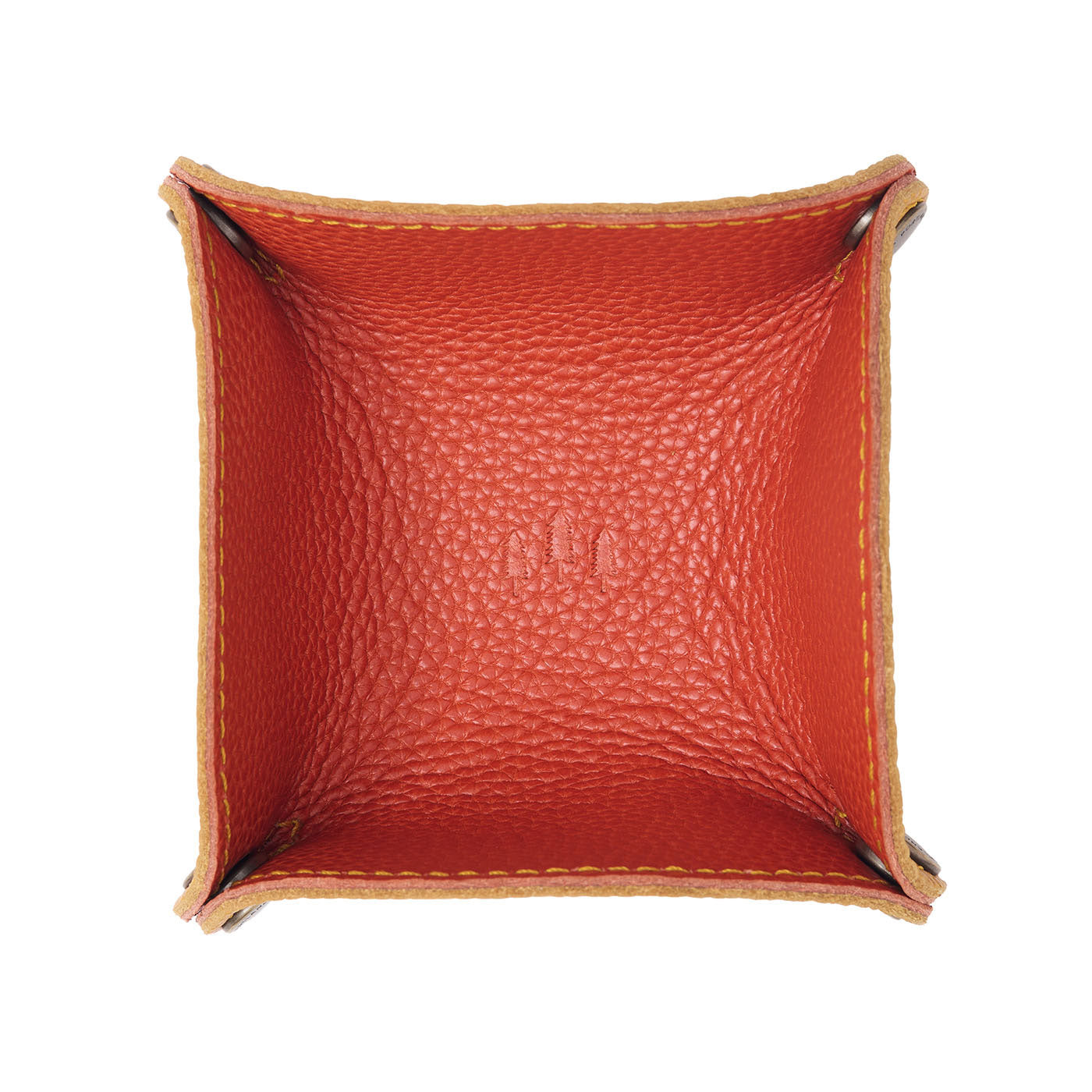 Sunshine | Square-shaped foldable leather tray with snap-button corners