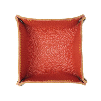 Sunshine | Square-shaped foldable leather tray with snap-button corners