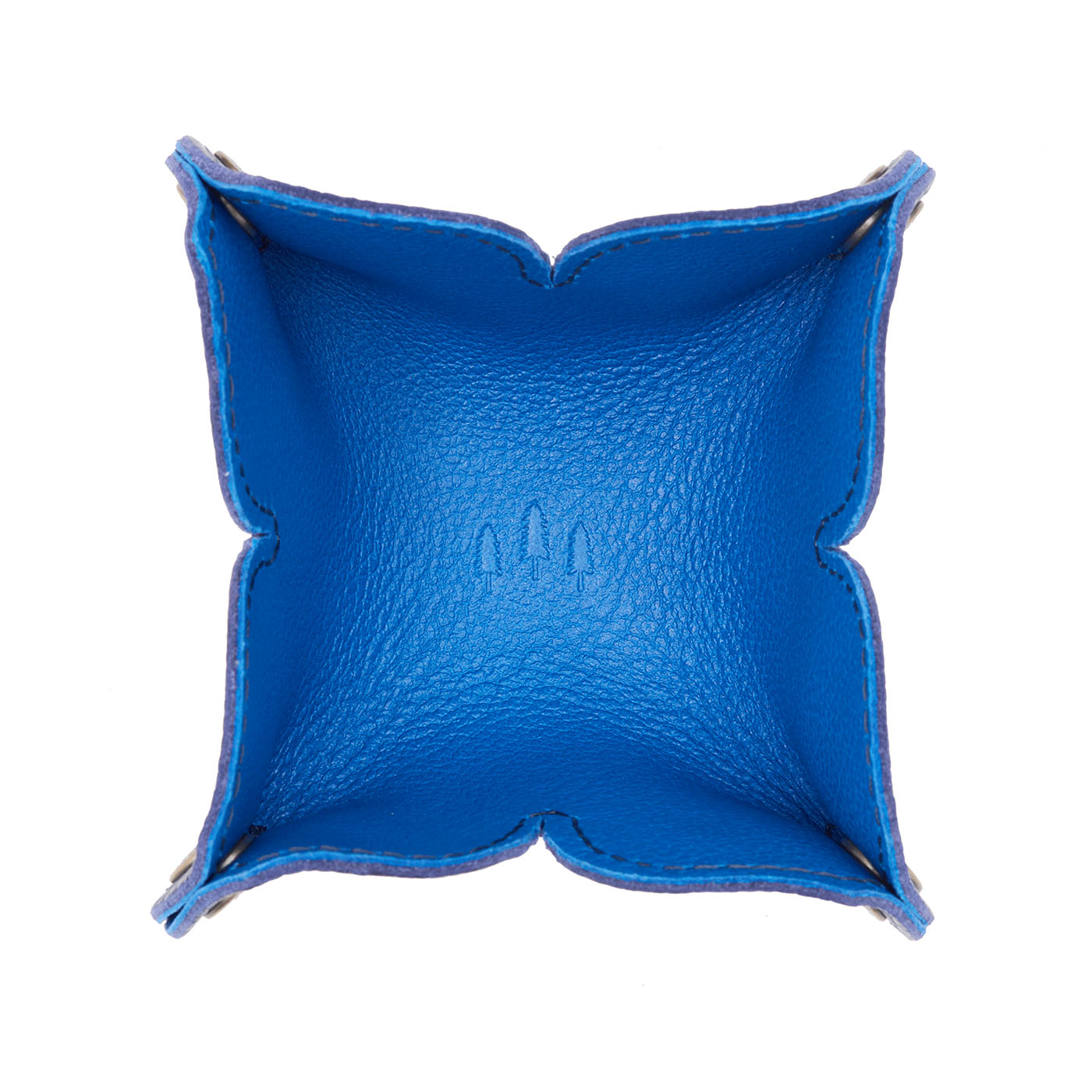 Cobalt | Desert bell-shaped foldable leather tray with snap-button corners