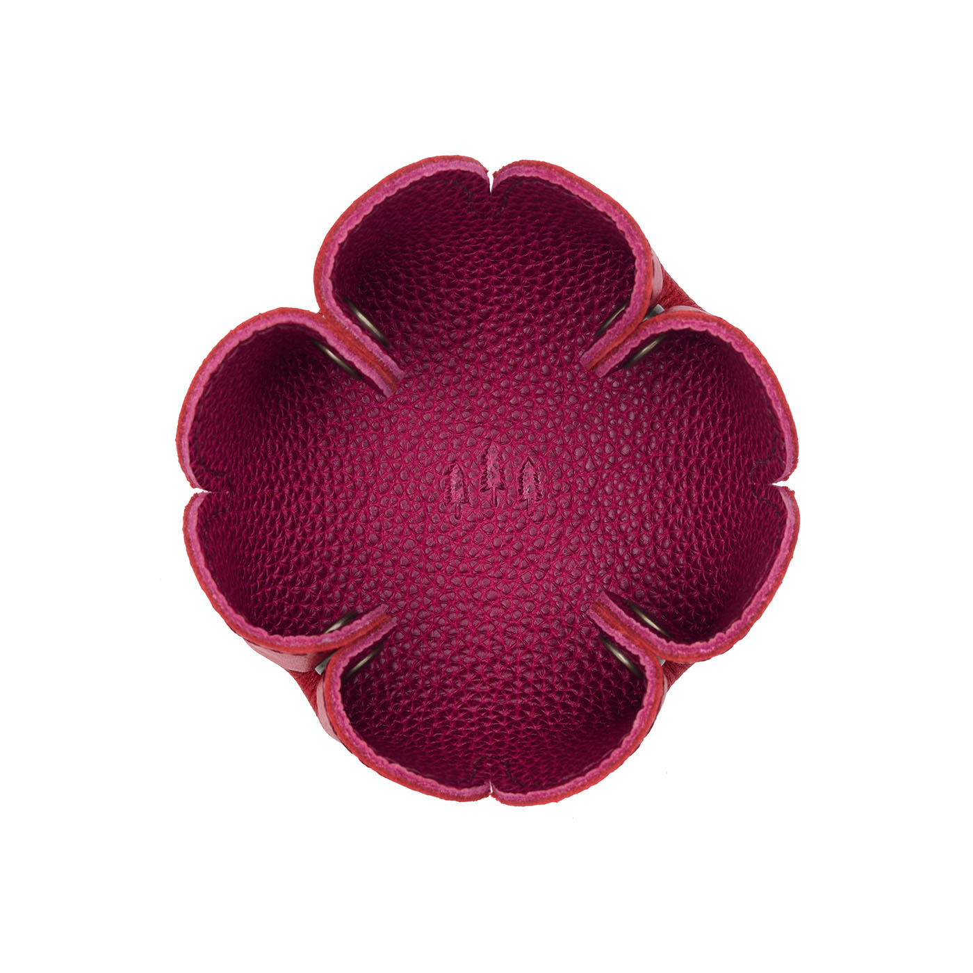 Cosmo | Desert bell-shaped foldable leather tray with snap-button corners