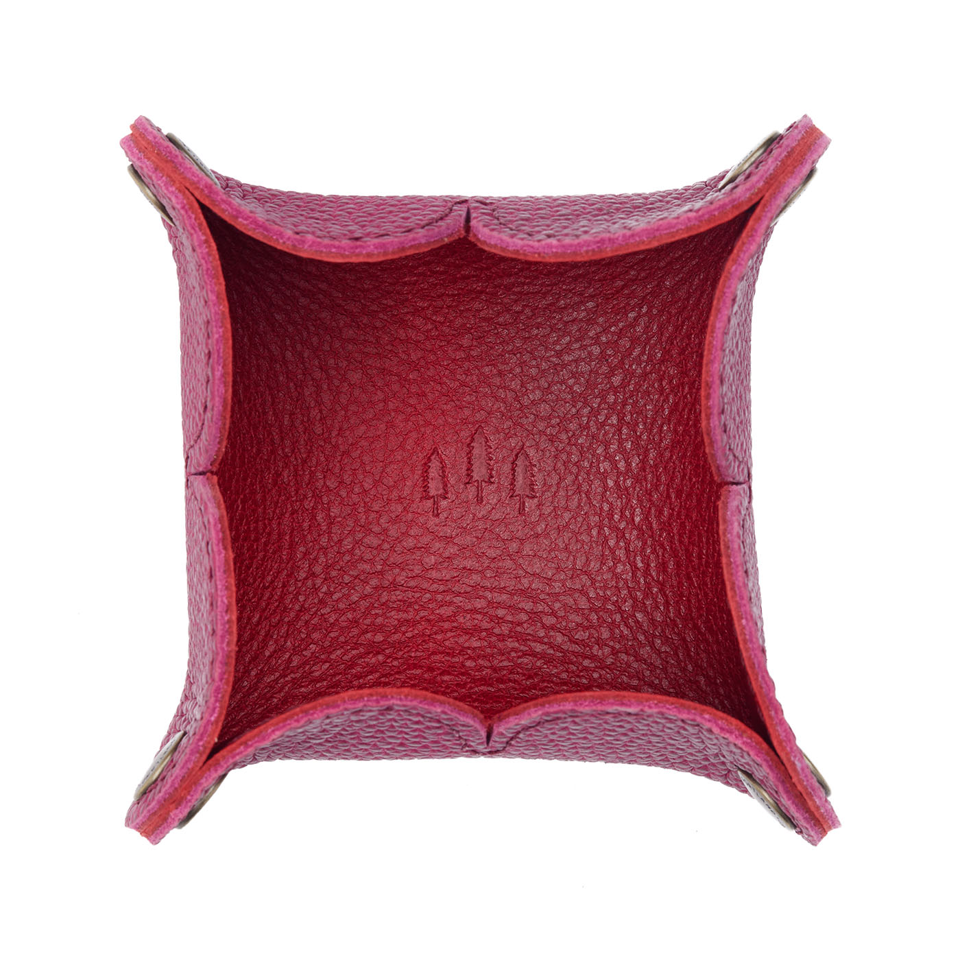 Cosmo | Desert bell-shaped foldable leather tray with snap-button corners