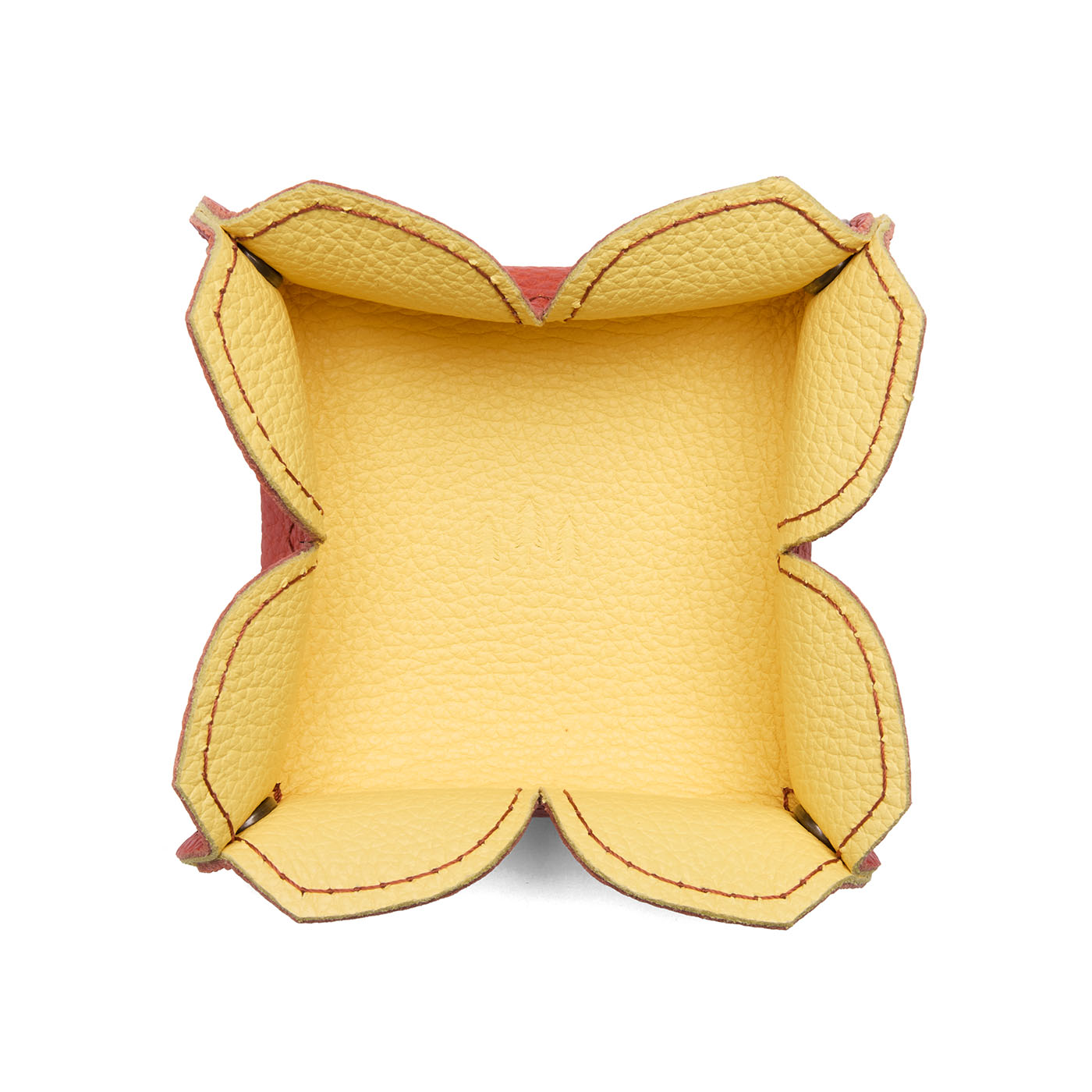 Koi | Desert bell-shaped foldable leather tray with snap-button corners