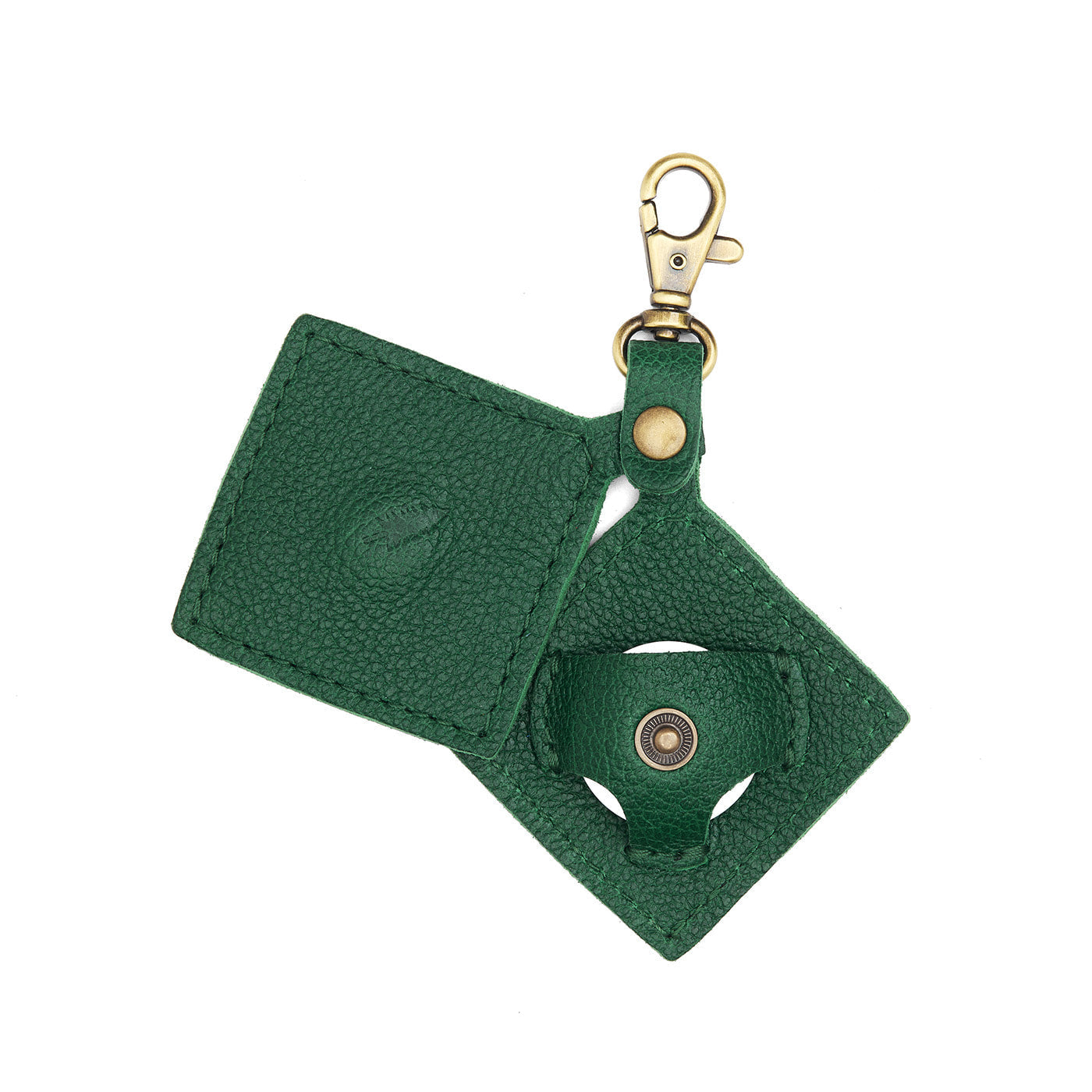 Bacalar | Diamond shaped leather AirTag holder on a lobster clasp keychain