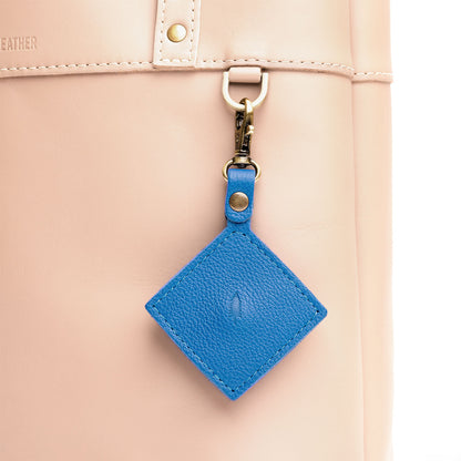 Skydive | Diamond shaped leather AirTag holder on a lobster clasp keychain