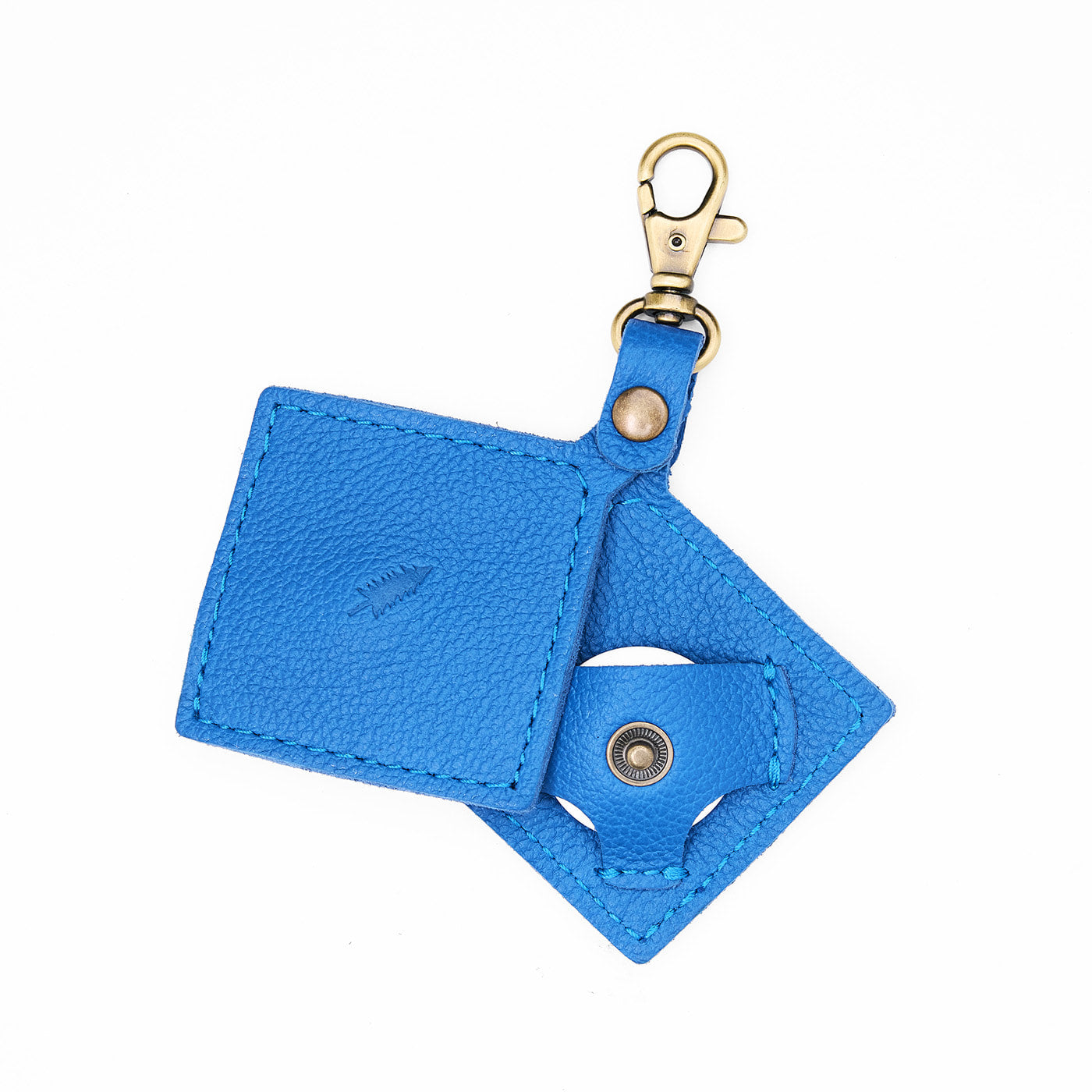 Skydive | Diamond shaped leather AirTag holder on a lobster clasp keychain