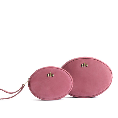 Foxglove | Small and large oval shaped pouches with zipper and wristlet strap