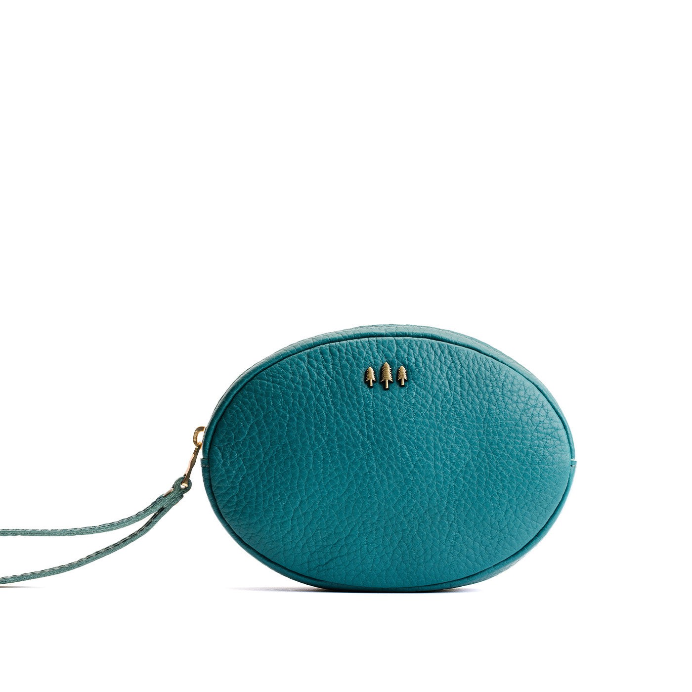 Soul Blue*Large | Oval shaped pouch with zipper and wristlet strap