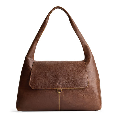 Asheville*Large | Slouchy triangle shaped shoulder bag with a flap