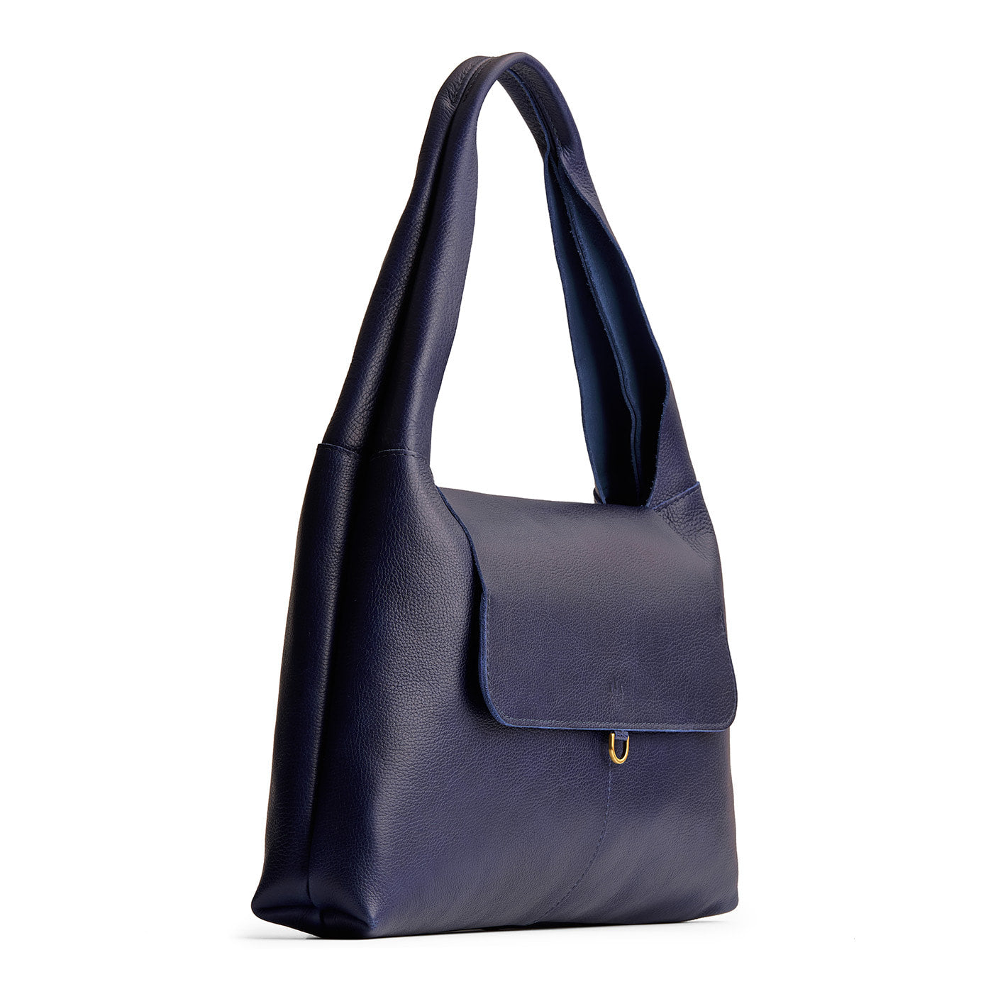 Cobalt*Large | Slouchy triangle shaped shoulder bag with a flap