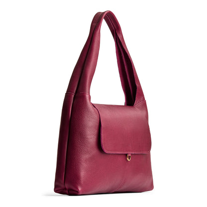 Orchid*Large | Slouchy triangle shaped shoulder bag with a flap
