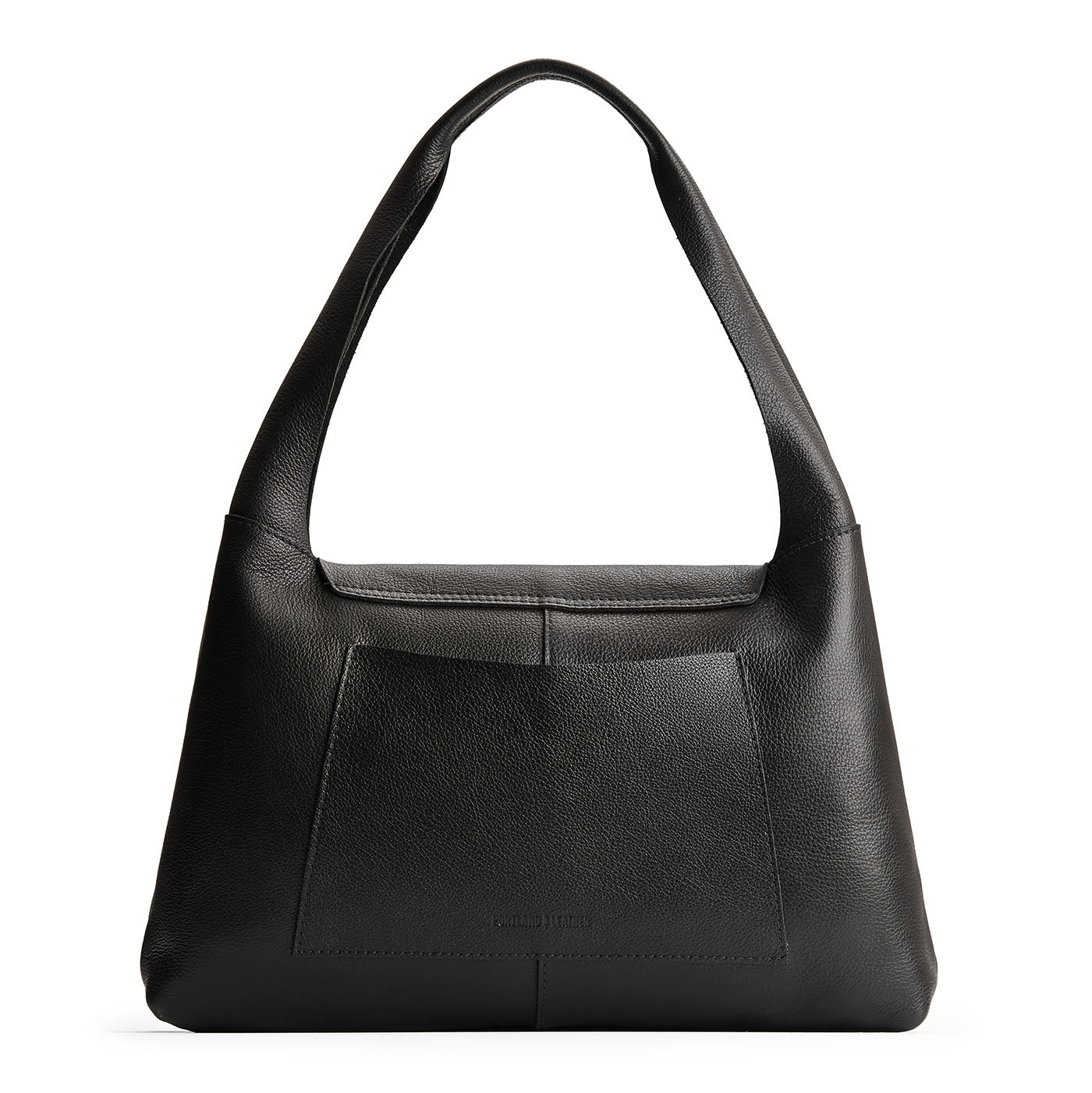 Pebbled--black*Large | Slouchy triangle shaped shoulder bag with a flap