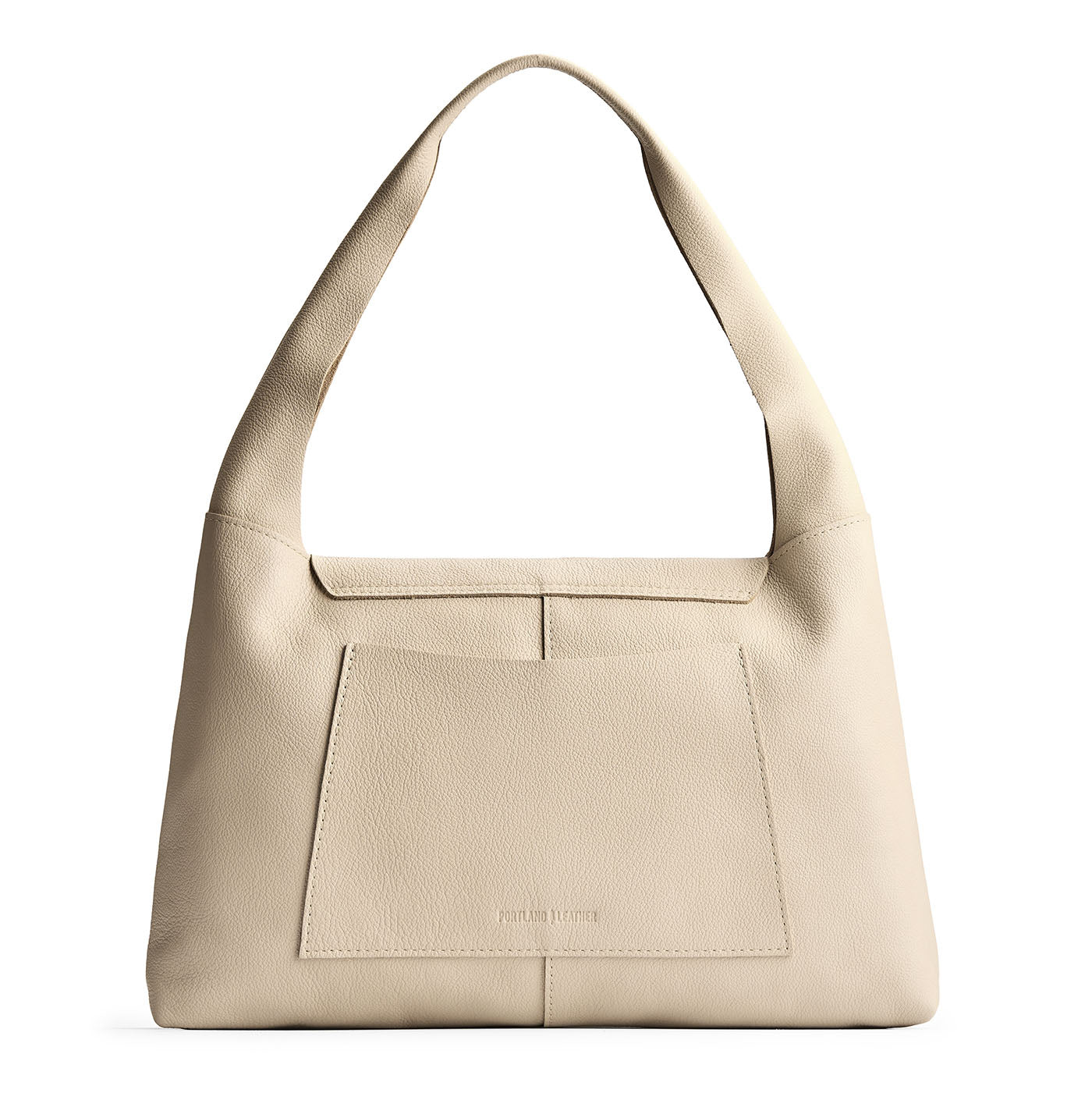 Pebbled Bone*Large | Slouchy triangle shaped shoulder bag with a flap