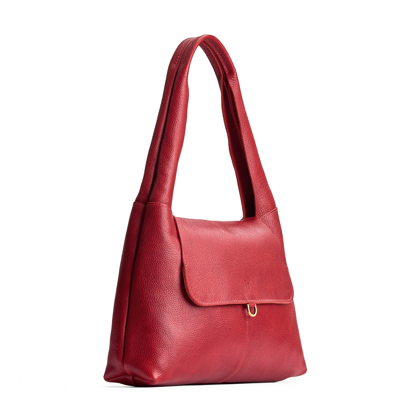 Chili Red*Medium | Slouchy triangle shaped shoulder bag with a flap