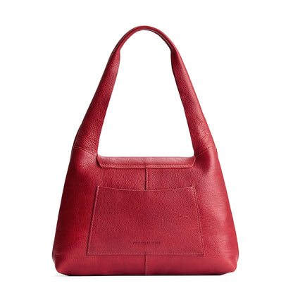 Chili Red*Medium | Slouchy triangle shaped shoulder bag with a flap