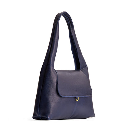 Cobalt*Medium | Slouchy triangle shaped shoulder bag with a flap