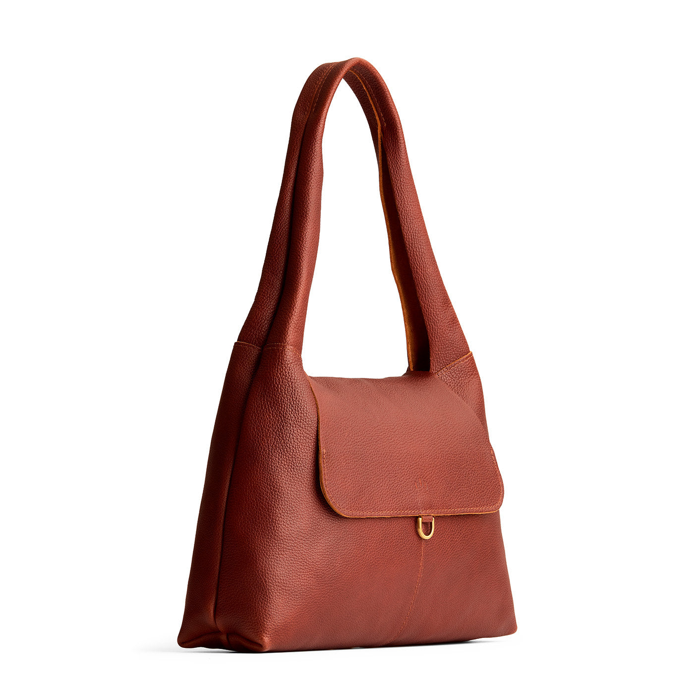 Nutmeg*Medium | Slouchy triangle shaped shoulder bag with a flap