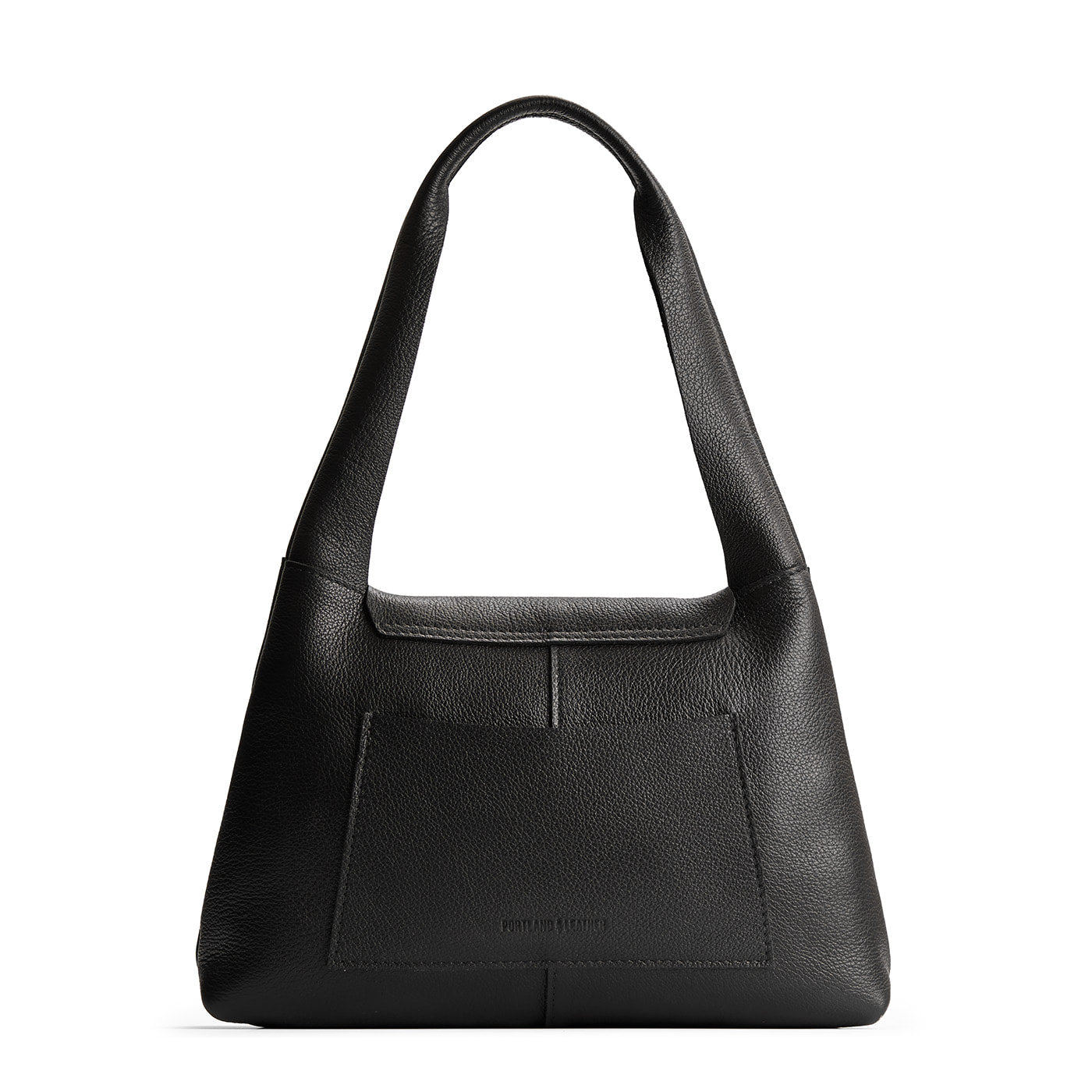 Pebbled--black*Medium | Slouchy triangle shaped shoulder bag with a flap