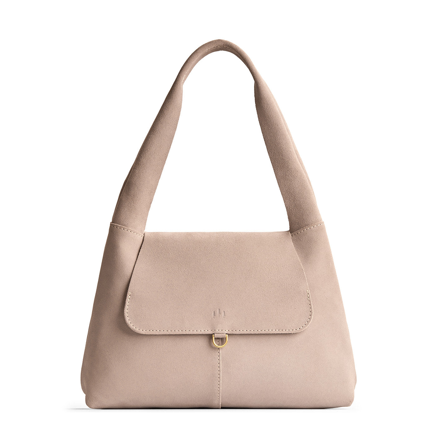 Taupe*Medium | Slouchy triangle shaped shoulder bag with a flap