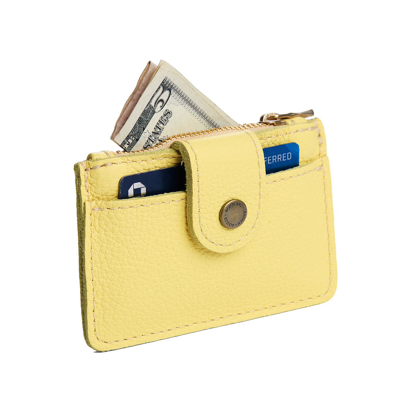 Butter Bliss | Compact wallet with snap closure and zippered pouch