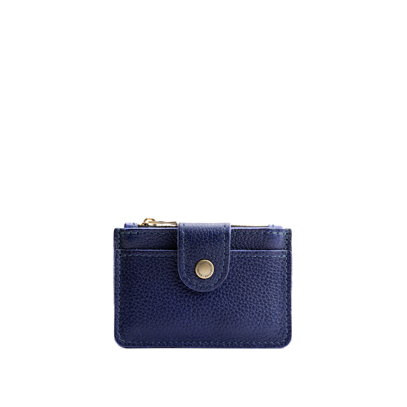 Cobalt | Compact wallet with snap closure and zippered pouch