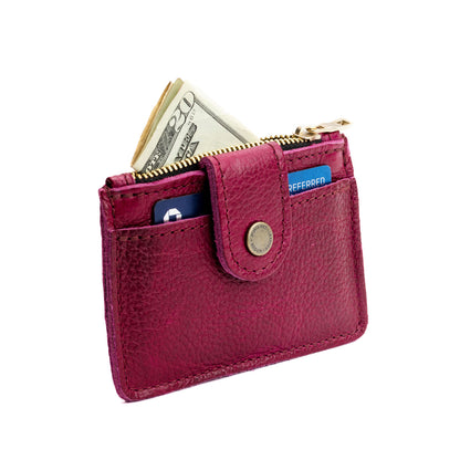Orchid | Compact wallet with snap closure and zippered pouch