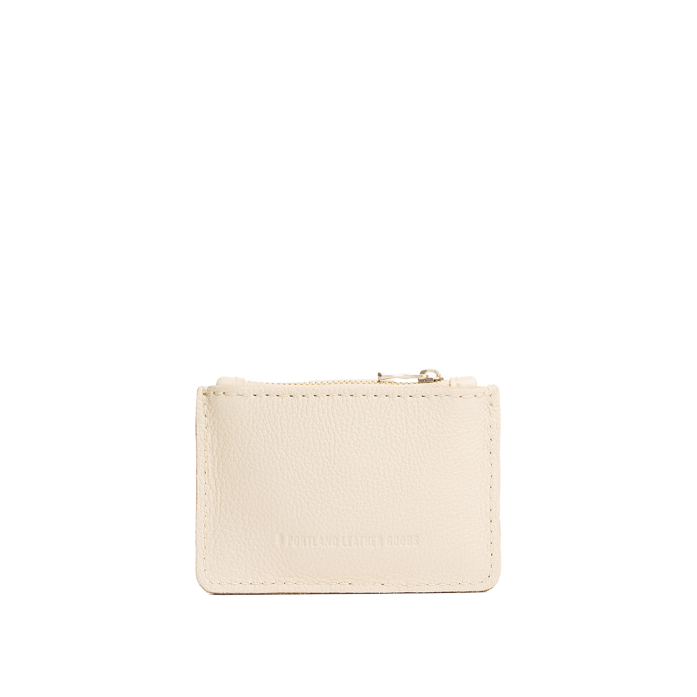 Pebbled Bone | Compact wallet with snap closure and zippered pouch