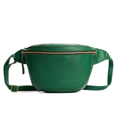 Bacalar | Leather fanny pack shaped bag with a front zipper opening