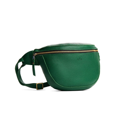 Bacalar | Leather fanny pack shaped bag with a front zipper opening