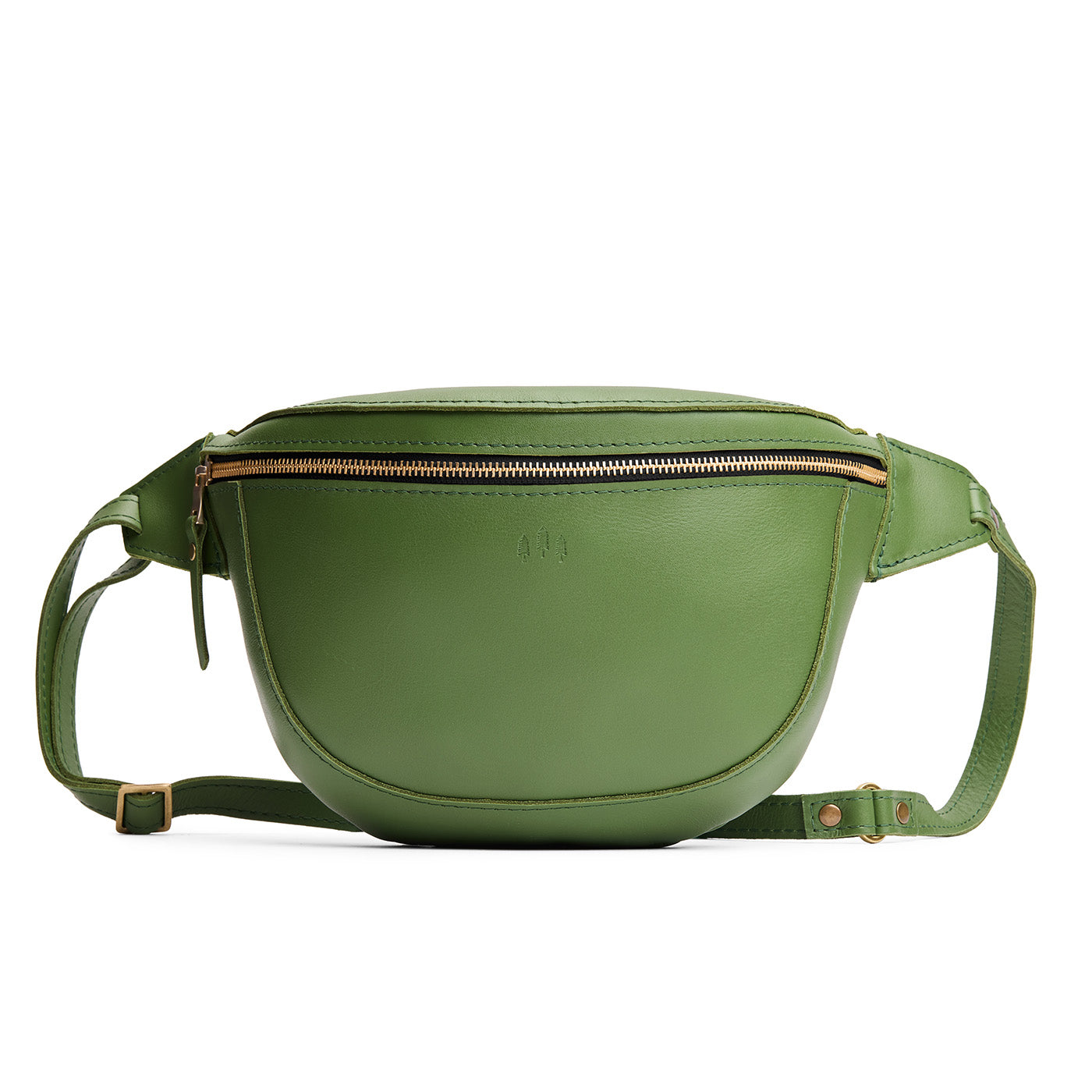 Cactus | Leather fanny pack shaped bag with a front zipper opening