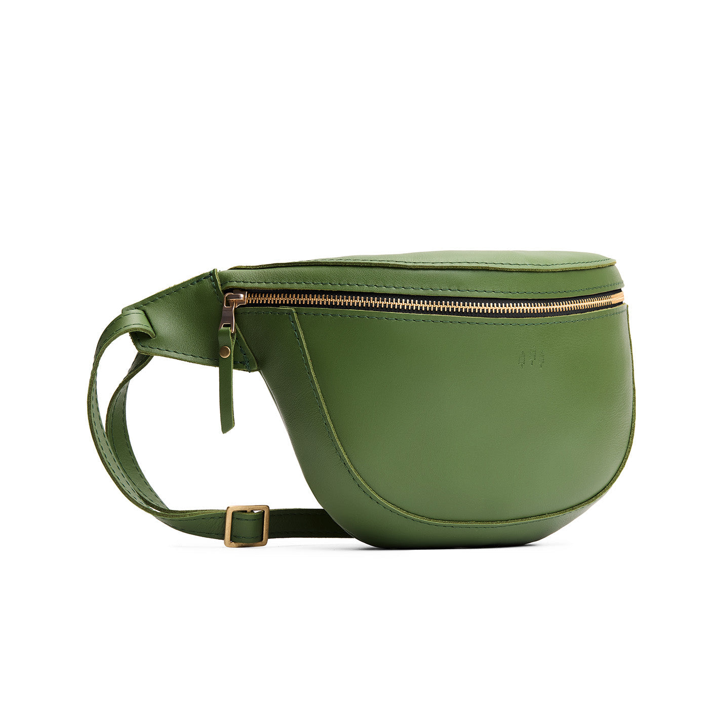 Cactus | Leather fanny pack shaped bag with a front zipper opening