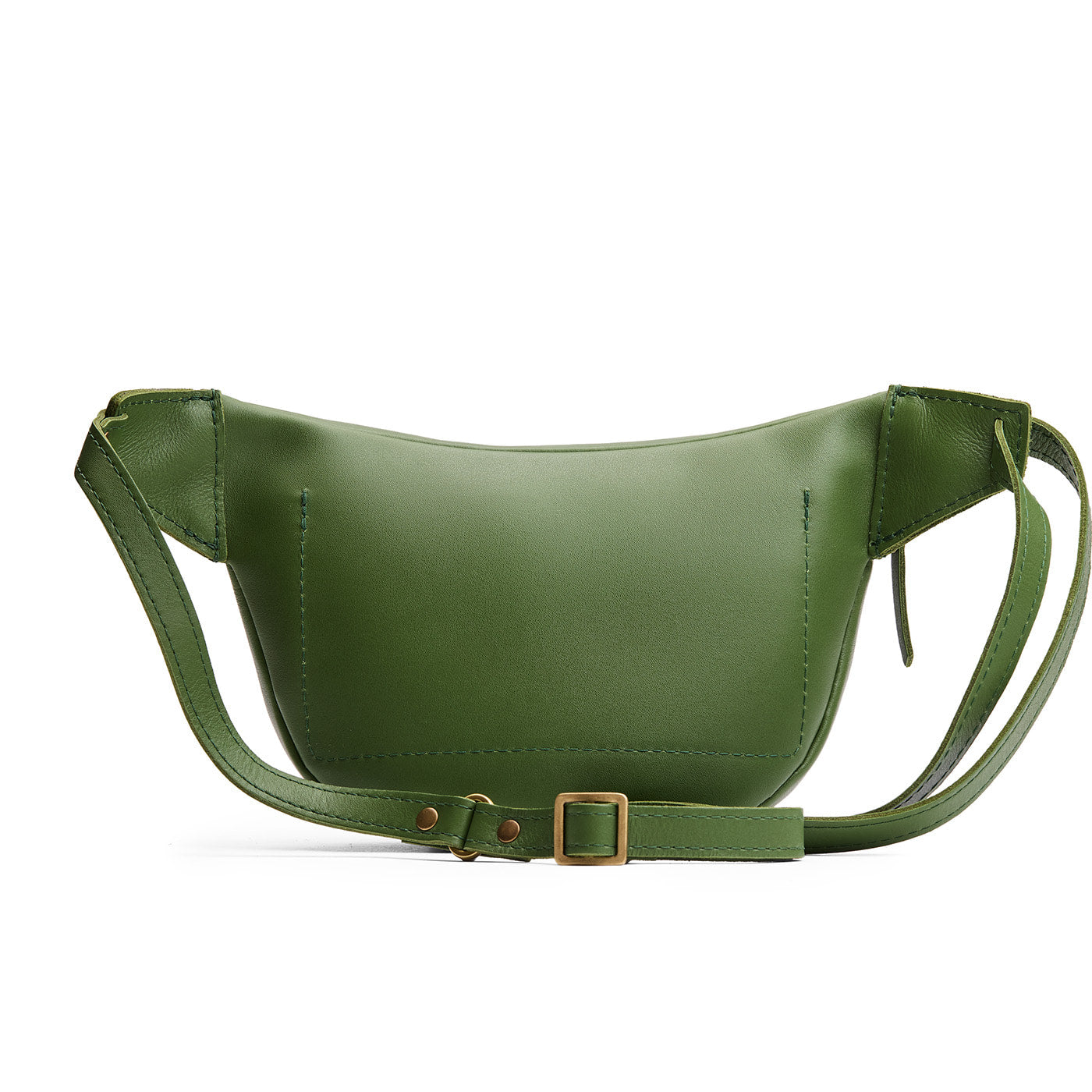 Cactus | Leather fanny pack shaped bag with a front zipper opening