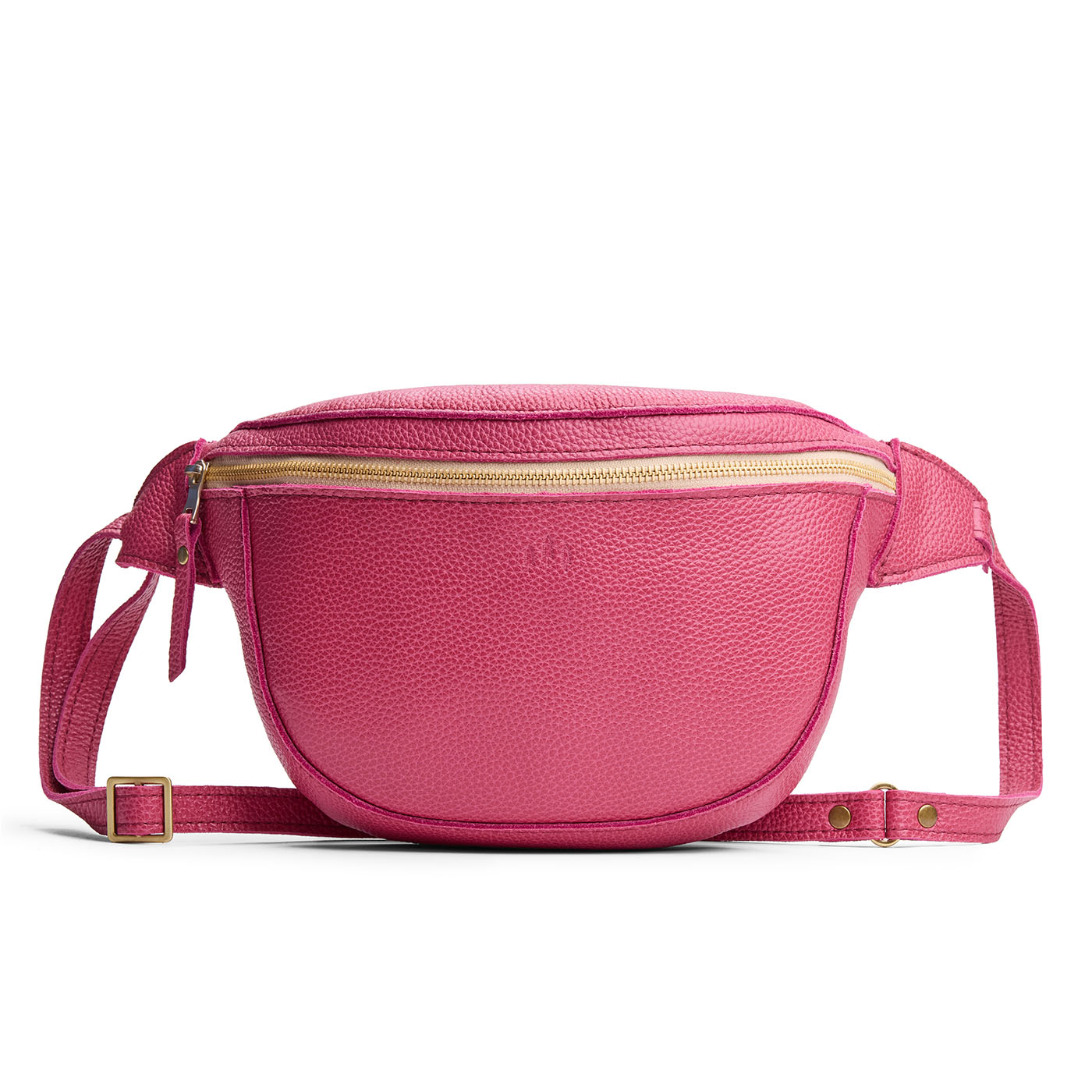 Wild Rose | Leather fanny pack shaped bag with a front zipper opening