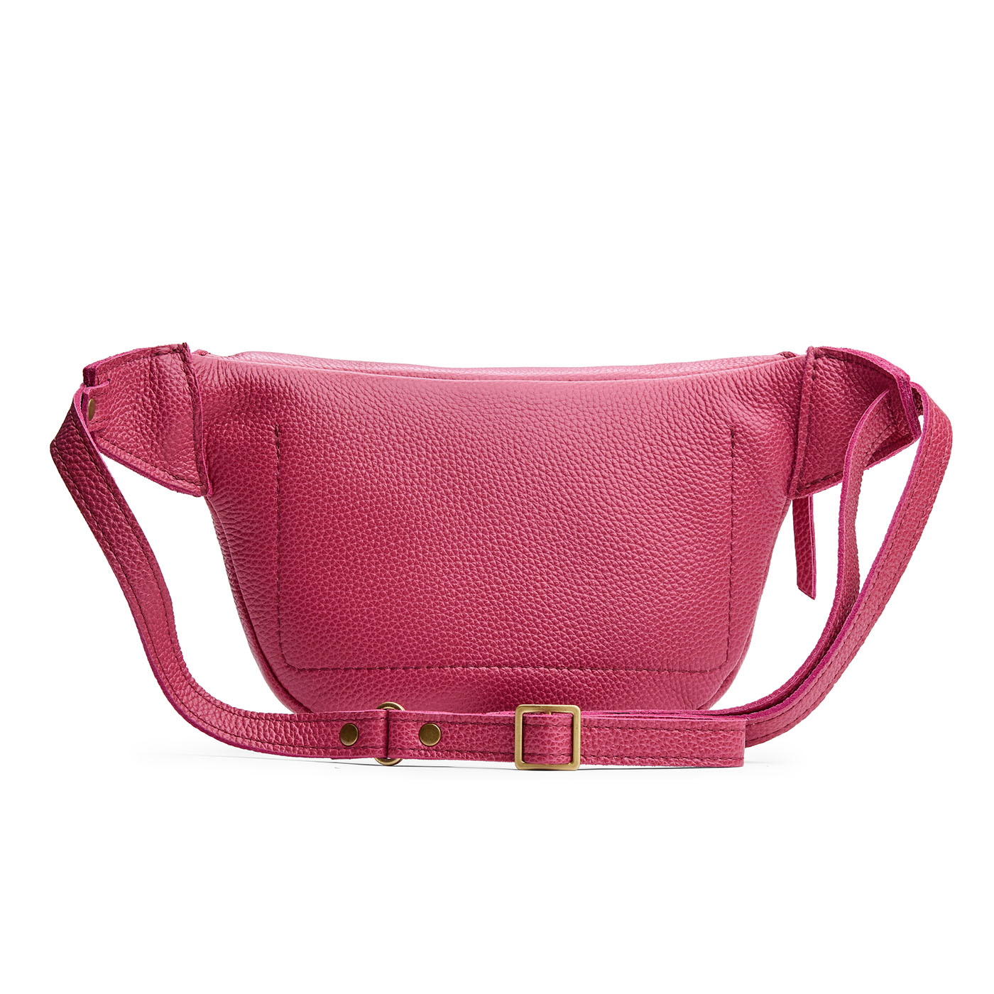 Wild Rose | Leather fanny pack shaped bag with a front zipper opening