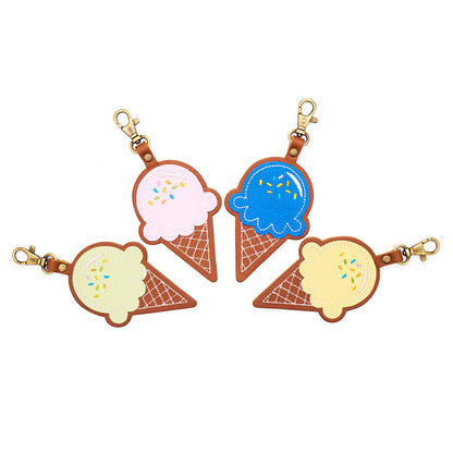 Set of Scoop Keychains on a white background
