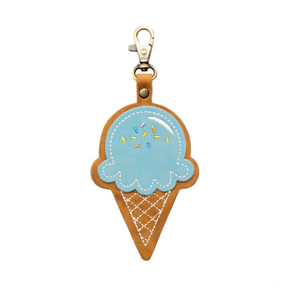 Happy Teal | Ice Cream Shaped Keychain with swivel clasp