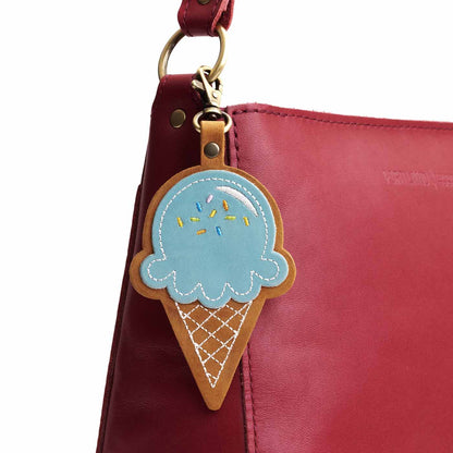 Happy Teal | Ice Cream Shaped Keychain with swivel clasp