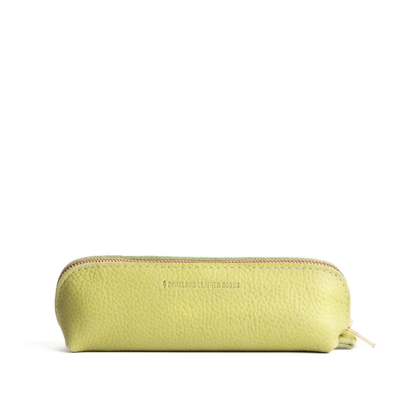 Sugar Snap | Leather pouch with curved seams and top zipper