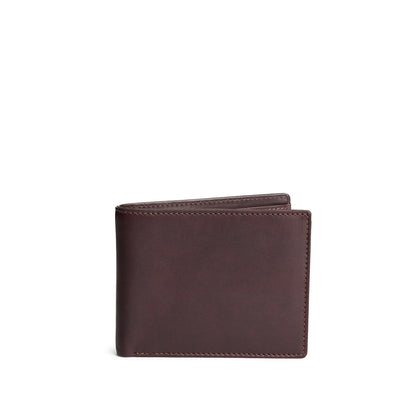 Trailstone*Deluxe | Bifold leather wallet with visible stitching on a white background