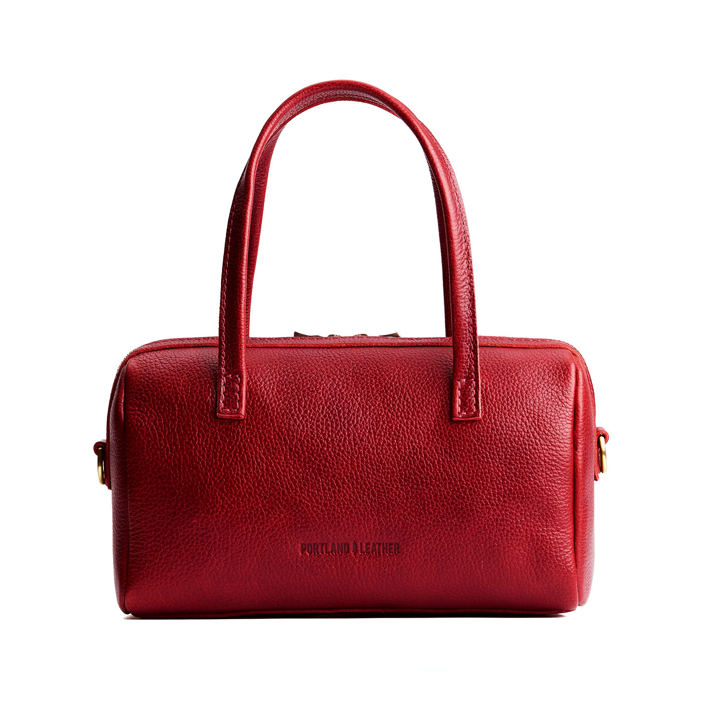 Chili Red*Large | Mini duffle shaped handbag with crossbody strap