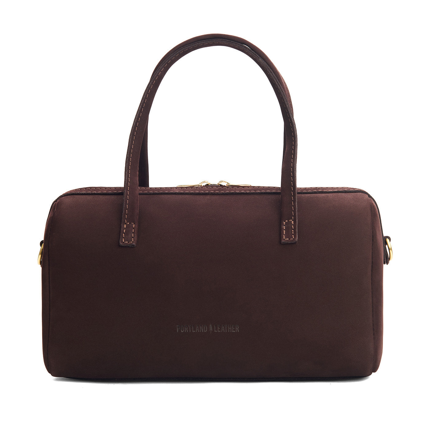 Velvet Brown*Oversized | Mini duffle shaped handbag with crossbody strap