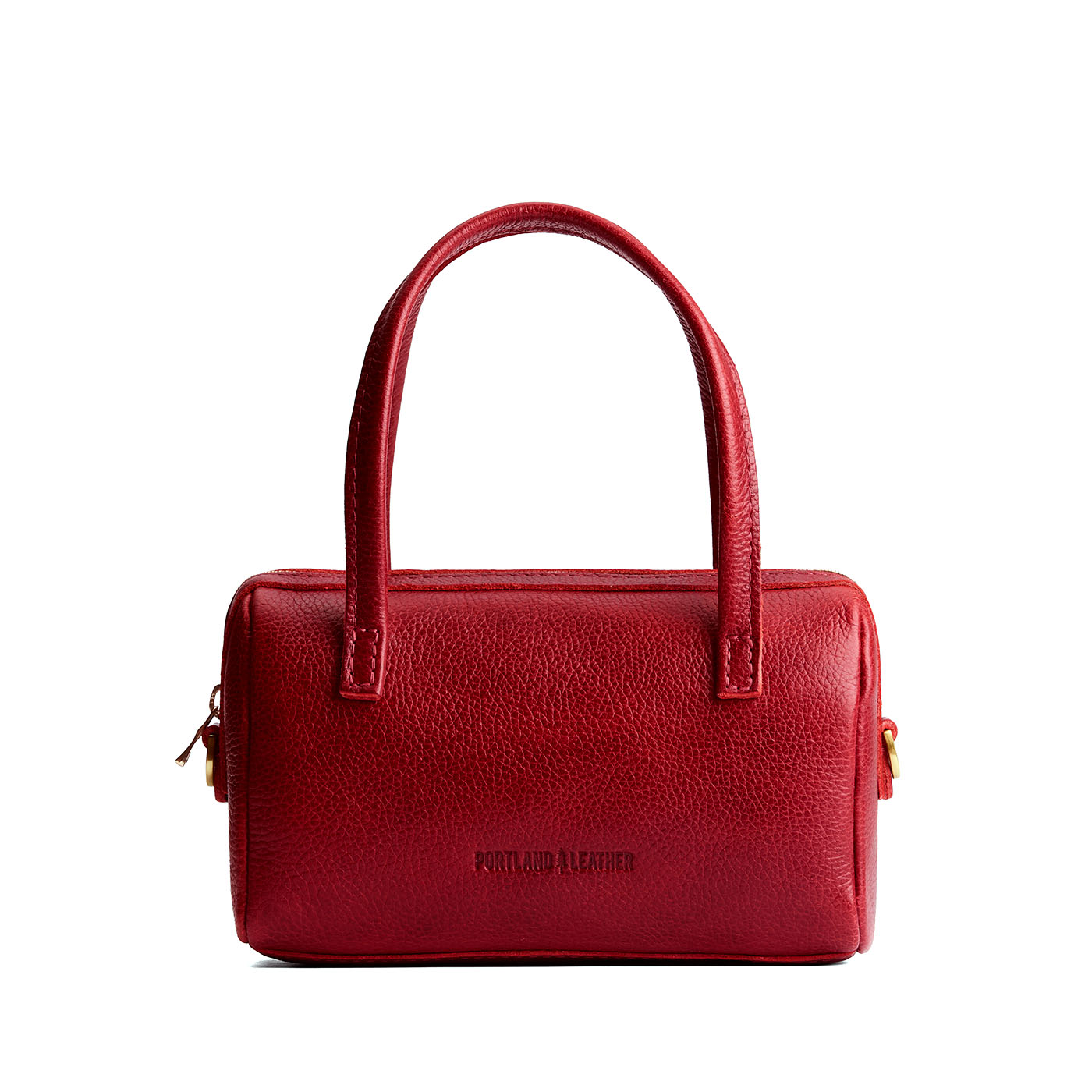Chili Red*Small | Mini duffle shaped handbag with crossbody strap