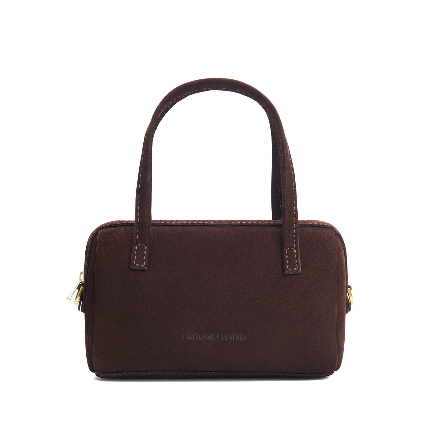 Velvet Brown*Small | Mini duffle shaped handbag with crossbody strap