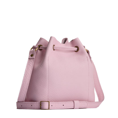 Pinkaboo*Small | Slouchy crossbody bag with leather drawstring closure