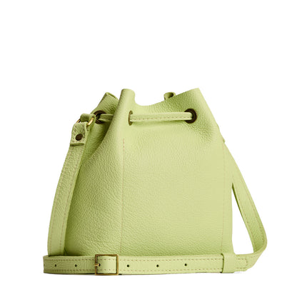 Shadow Lime*Small | Slouchy crossbody bag with leather drawstring closure