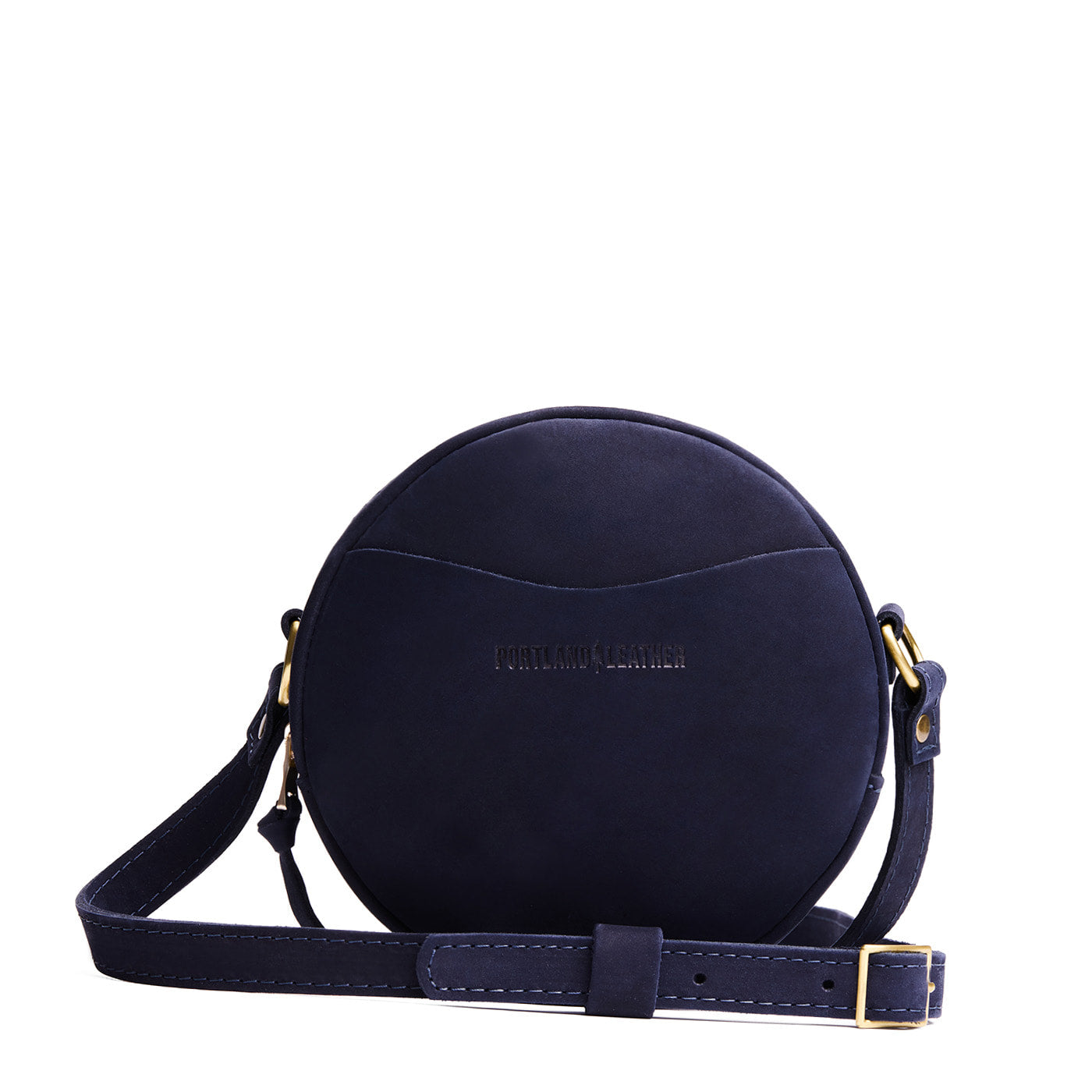 Velvet Blue*Small | Circle shaped crossbody bag with top zipper