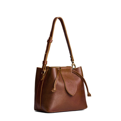Asheville*Small | Symmetrical leather bag with leather drawstring closure and adjustable shoulder strap