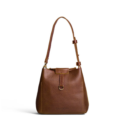 Asheville*Small | Symmetrical leather bag with leather drawstring closure and adjustable shoulder strap