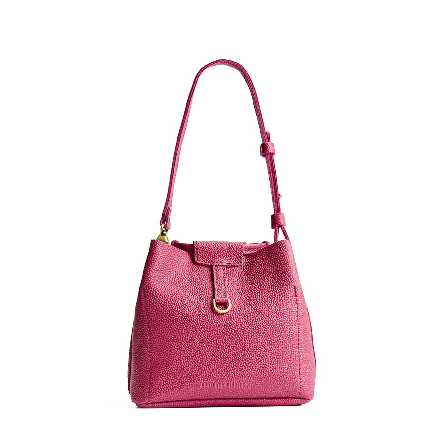 Wild Rose*Small | Symmetrical leather bag with leather drawstring closure and adjustable shoulder strap