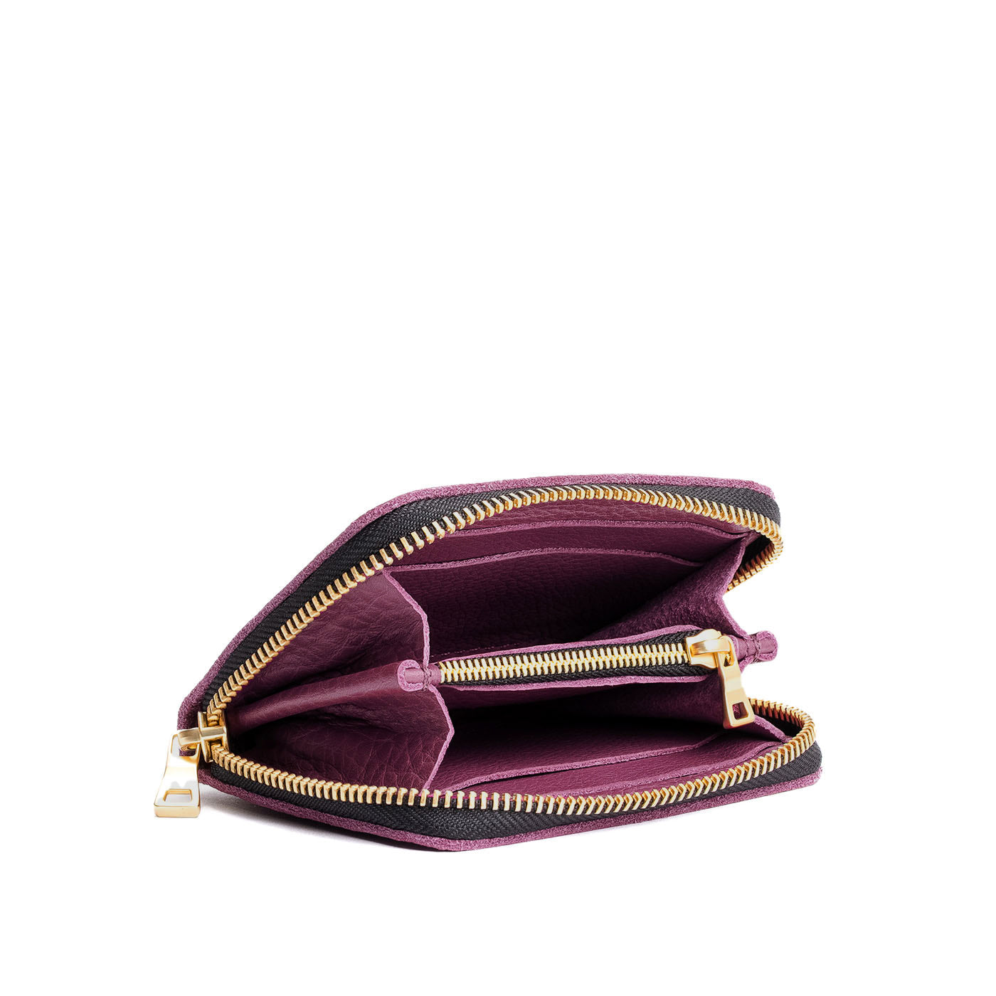 Iris | Small leather wallet with zipper and PLG logo